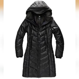 G-Star RAW Alaska HDD Long Puffer Jacket Women’s Size Small Black Hooded Coat